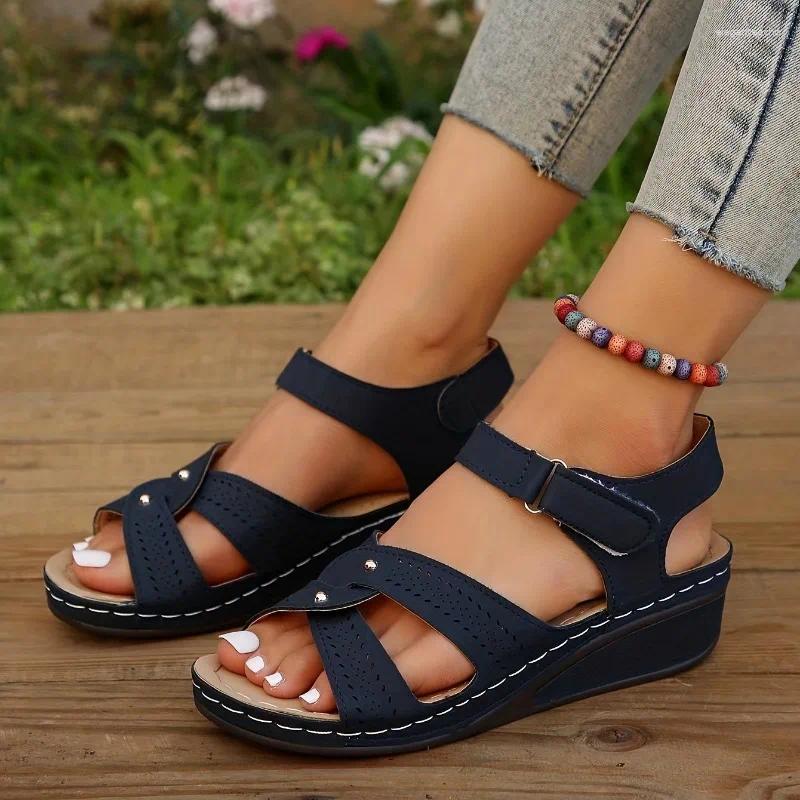 2025 S Fashion Designer Sandals Women Wedge Summer Woman Casual Platform Walking Sandalias Comfortable Non Slip Beach Shoes Female