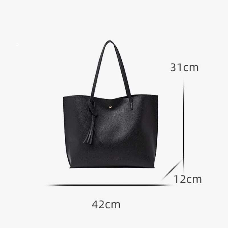 new women s shoulder bag leisure designer casual large capacity lychee pattern trend tassel outdoor simple handbag