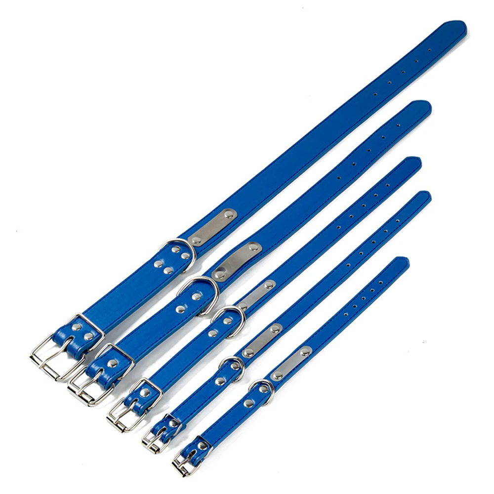 Personalized PU Leather Dog Collar Durable Adjustable Engrave Name ID Tag Customized for Pet Small Medium Large Puppy 241226