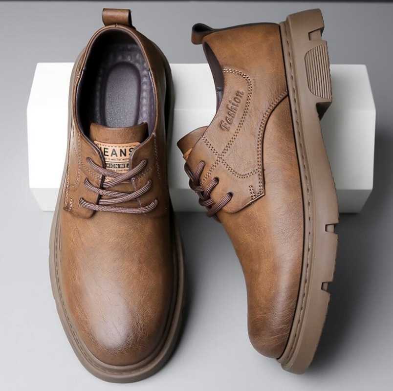 Ddmyoutdoor China Domestic Cow Leather Autumn Platform For Fashion Casual New Designer Derby Shoes Male Low Top Work Ankle Boots Men