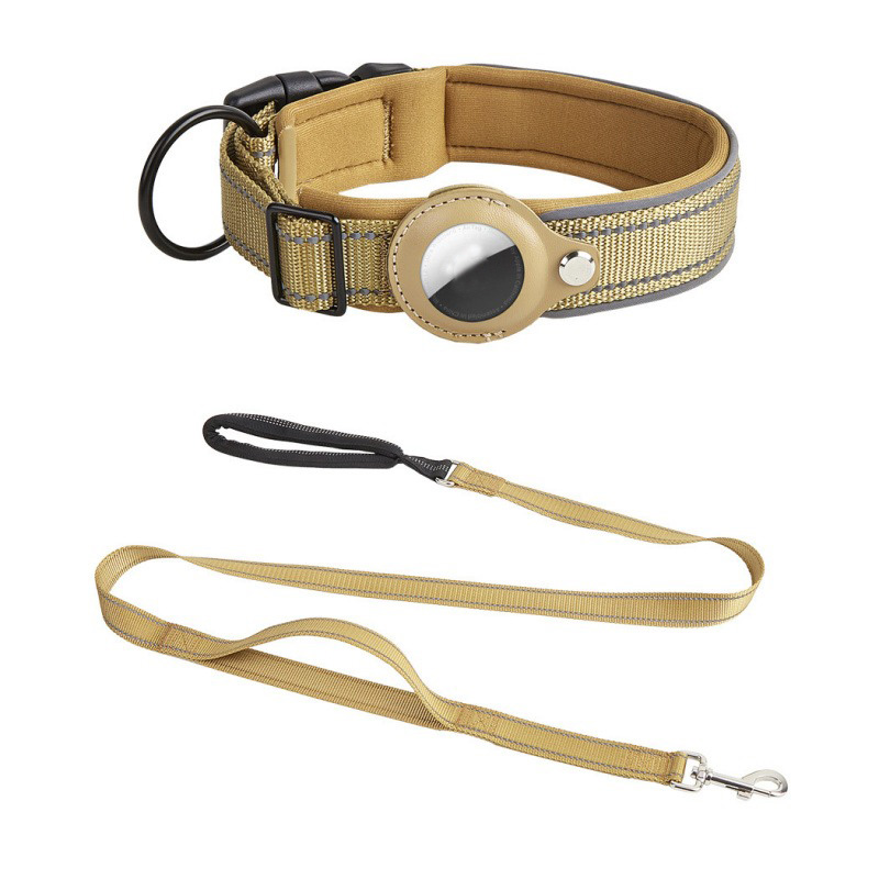 Factory Designer Durable Adjustable Comfortable Soft Padded AirTag Case Pet Dog Collar Handled Leash Set Pet Accessories
