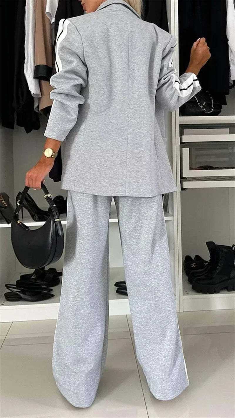 Mens 2-piece womens spring and autumn clothing 2024 womens jacket top and pants set casual jacket set womens set W250108