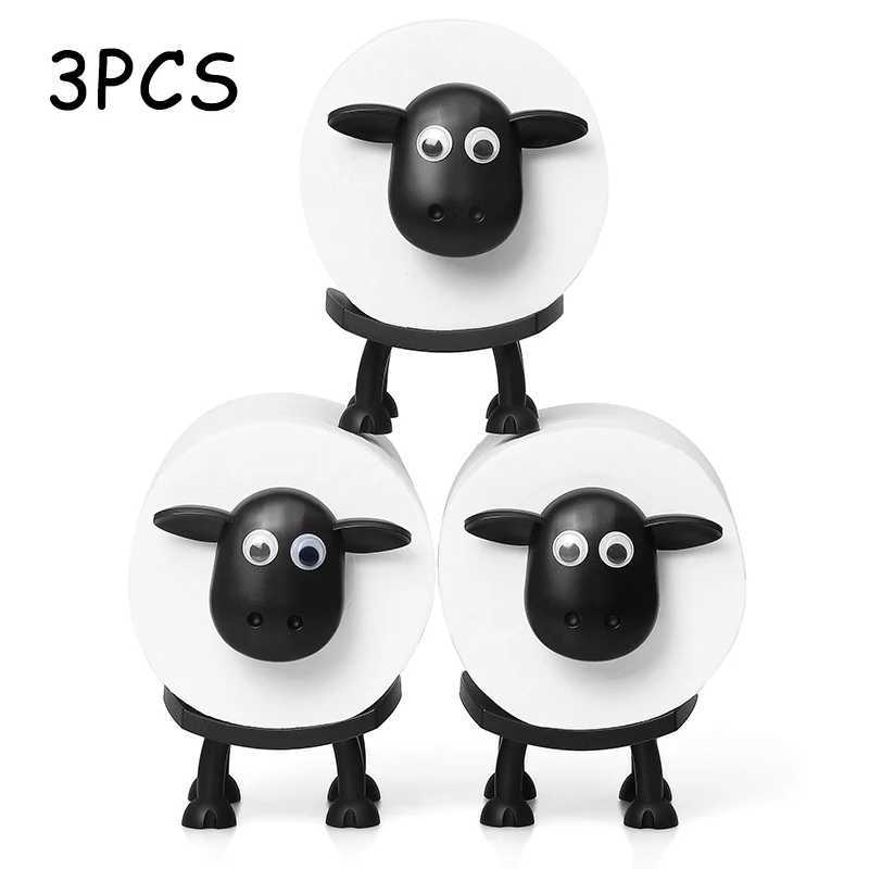 1/3 piece sheep toilet roll holder interesting toilet paper holder standing bathroom set black sheep roll holder cute bathroom decoration Y250107