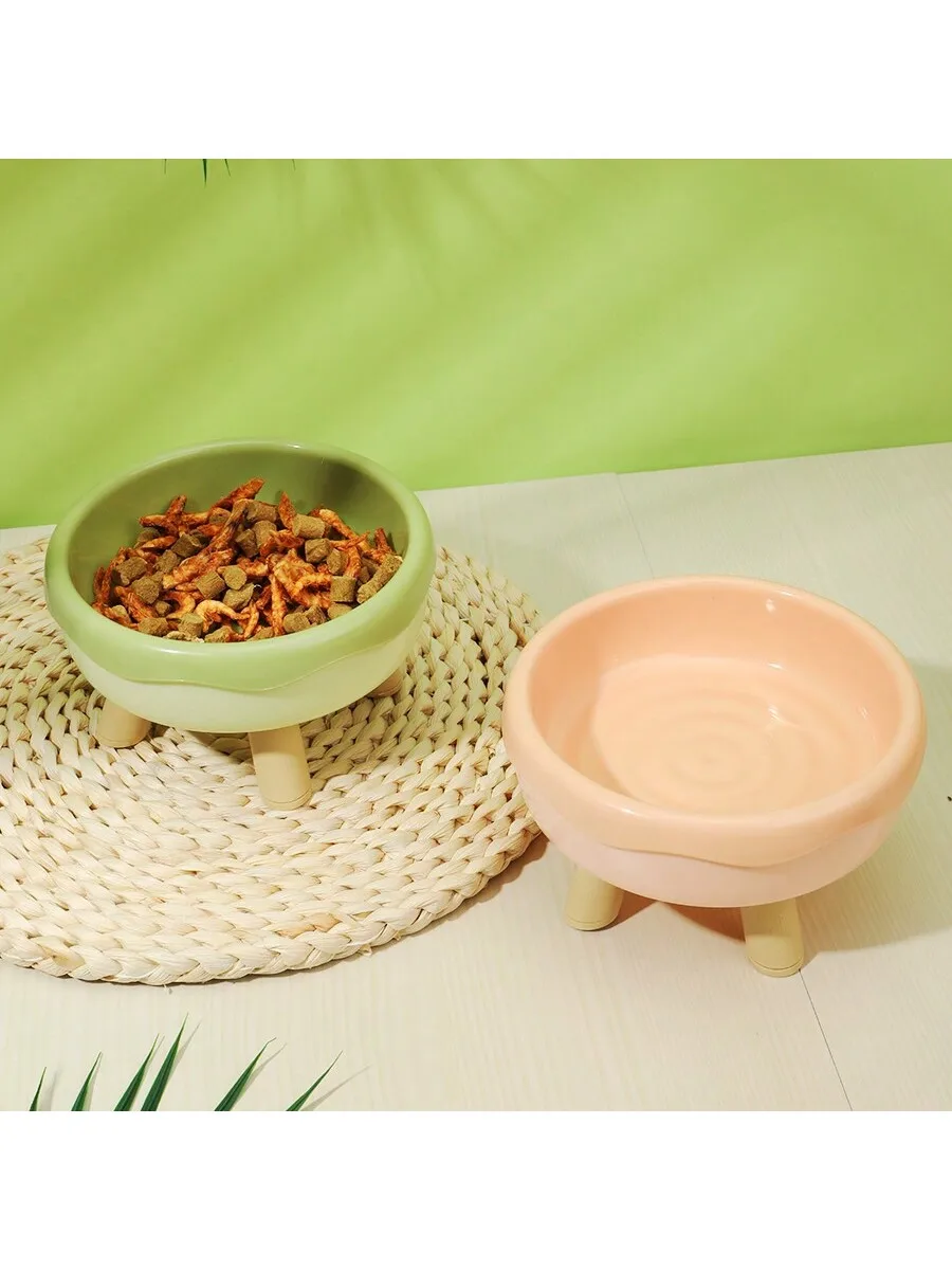 175691 Ceramic cat bowl, natural material, fired at high temperature, solid and smooth, easy to clean and non-toxic