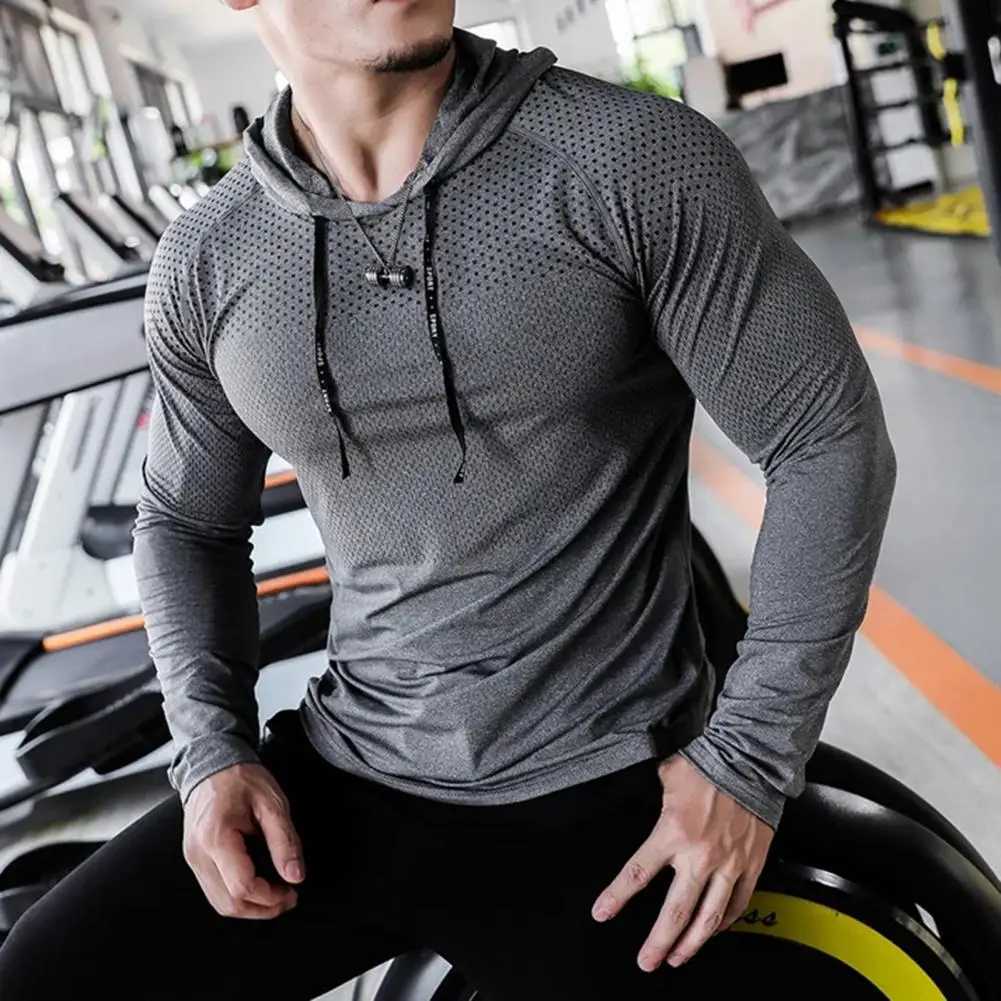 Mens fitness tracksuit running hoodie gym jogging hoodie outdoor sweatshirt top muscle training sweatshirt W250108