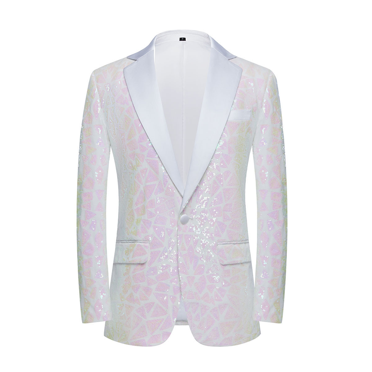 K730 Gold Sequin Performance Suit for Men - Nightclub Host Emcee Jacket