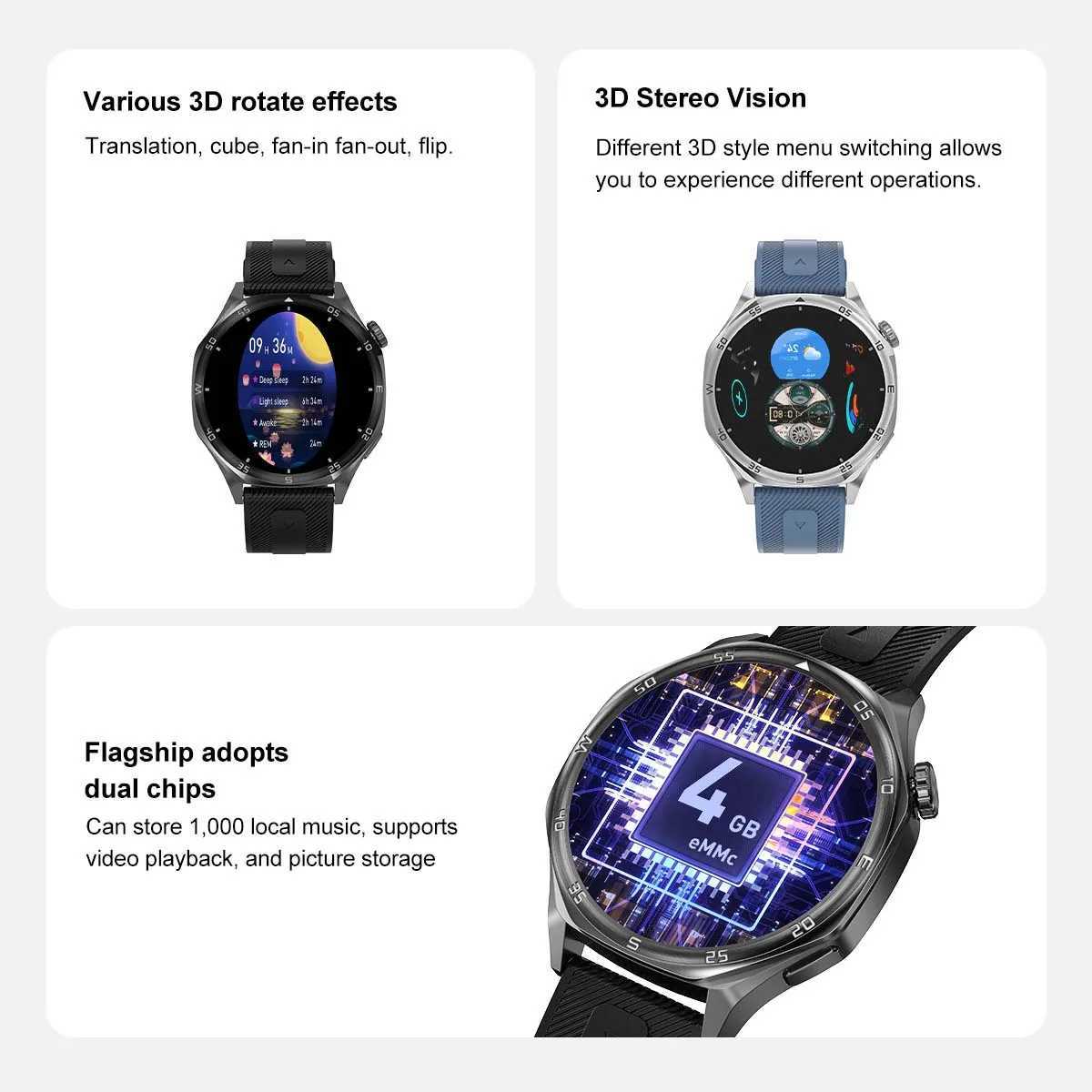 GT5 Pro Smart Watch Men Watch GT 5 4GB Memory 360*360 AMOLED HD Sn Heart rate GPS NFC etooth Call Compass Man SmartwatchXJ250108