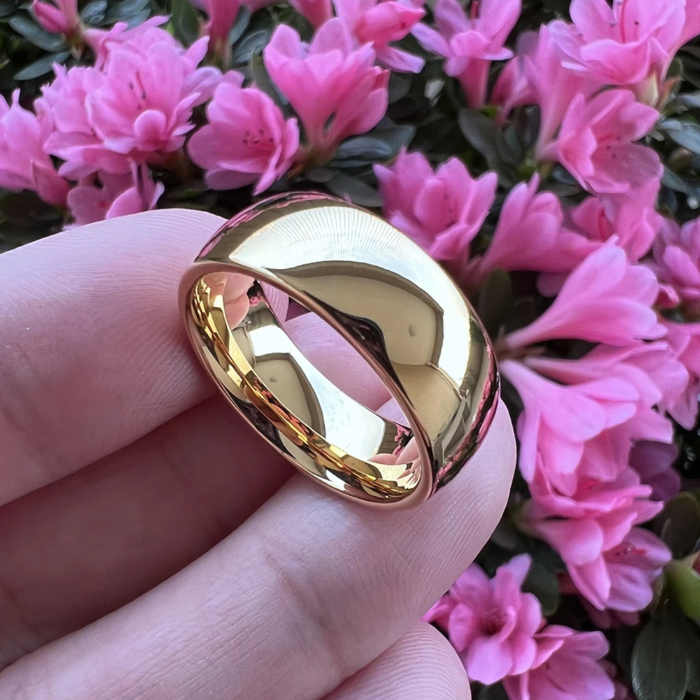 iTungsten 2mm 4mm 6mm 8mm 10mm Gold Plated Tungsten Ring For Men Women Couple Engagement Wedding Band Trendy Jewelry Comfort Fit 250107