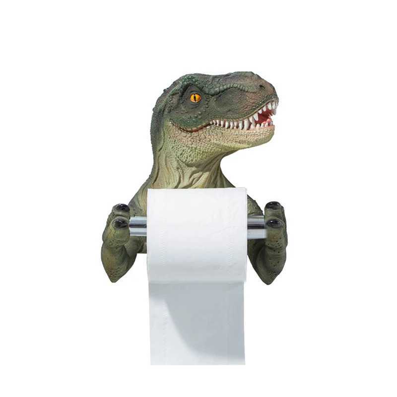 3D Dinosaur Toilet Paper Rack Organization Wall Storage Toilet Roll Rack Shelf Organization Bathroom Shower Ro Y250107
