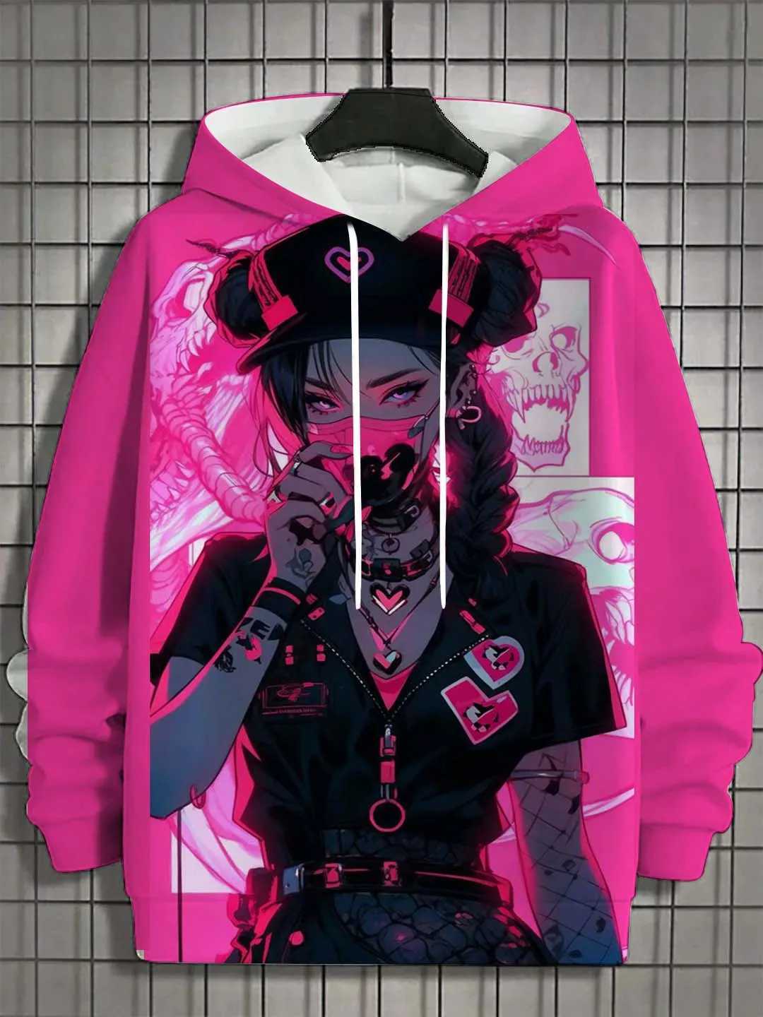 2024 Mens Hoodie Bad Girl Tattoo Sexy Beauty Pattern 3D Printing Autumn New Casual Hip Hop Neutral Hoodie Top W250108
