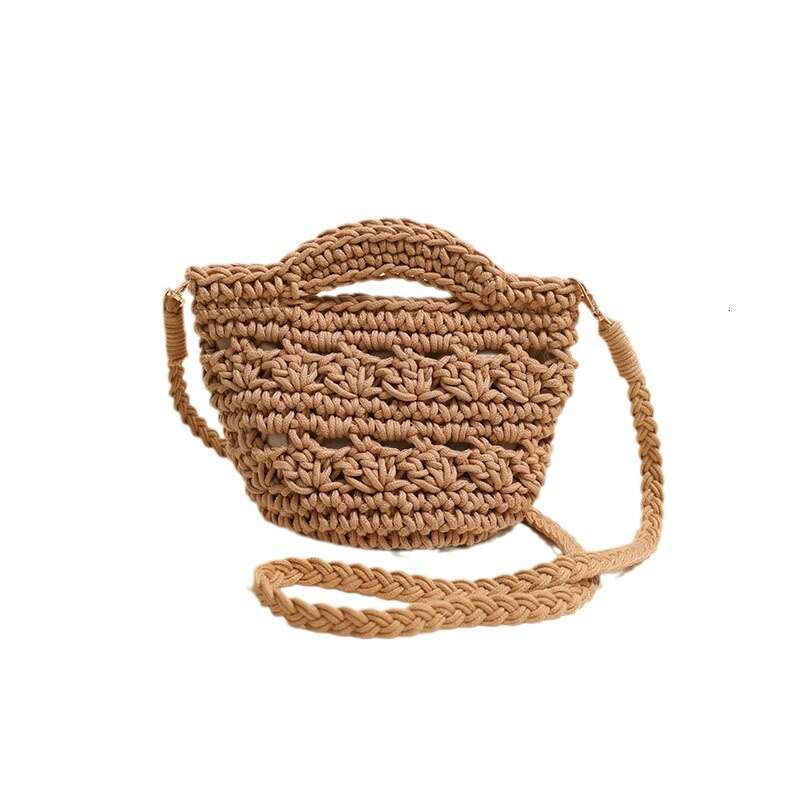 Crossbody Cotton Thread Versatile Hollow Grass Woven Holiday Beach Bag Xiaoqing New Women's Bags