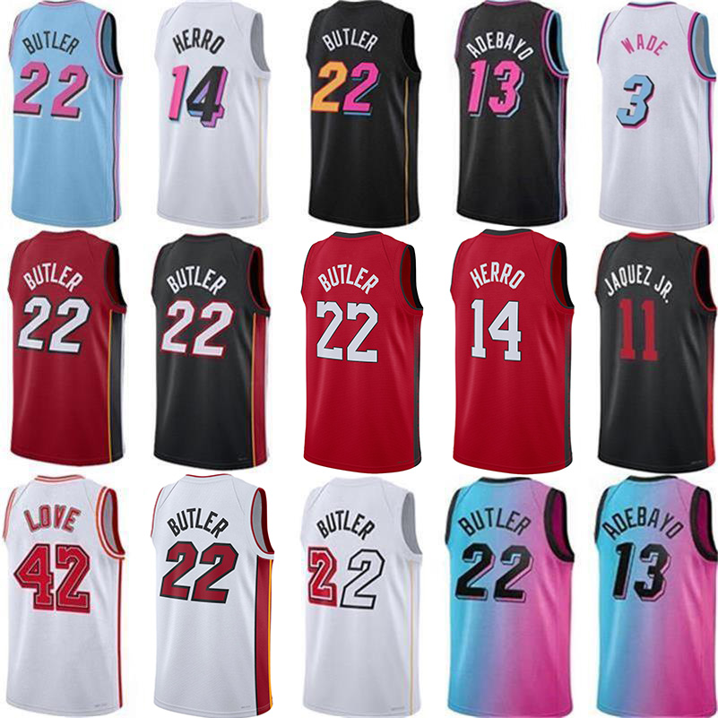 Custom 2024 MiamiHeats Basketball Jersey - Butler Jaquez Rozier Herro Adebayo Love Richardson Wade