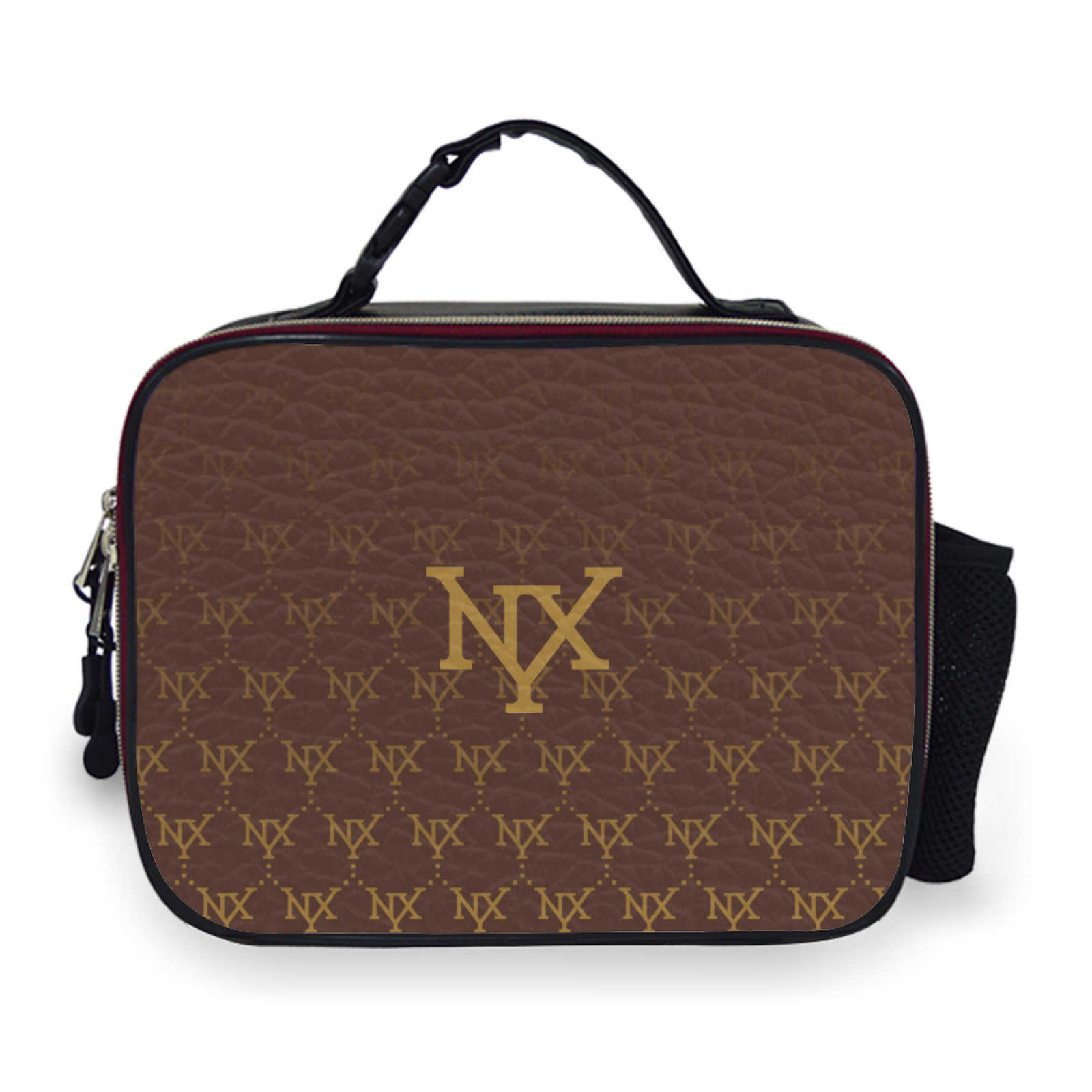 NXY Custom Versatile Leather Insulated Lunch Bag With Zipper Portable Storage Tote For Travel Picnics Easy-Clean Square Organizer 250107