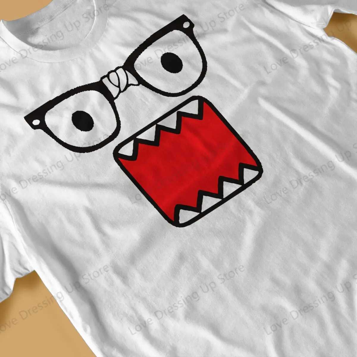 Domo Kun printed fun short sleeved T-shirt for mens casual couple top M250108