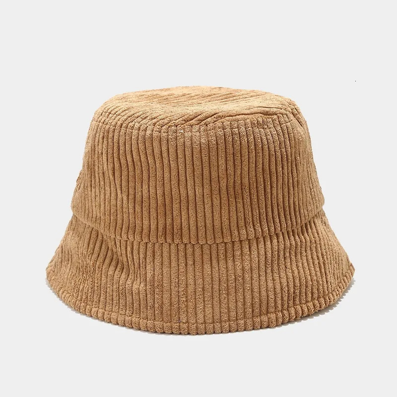 Spring Autumn Corduroy Bucket Hat Solid Color Women Men Fisherman Hat Hip Cap Foldable Bob u Panama Fishing Cap 250107