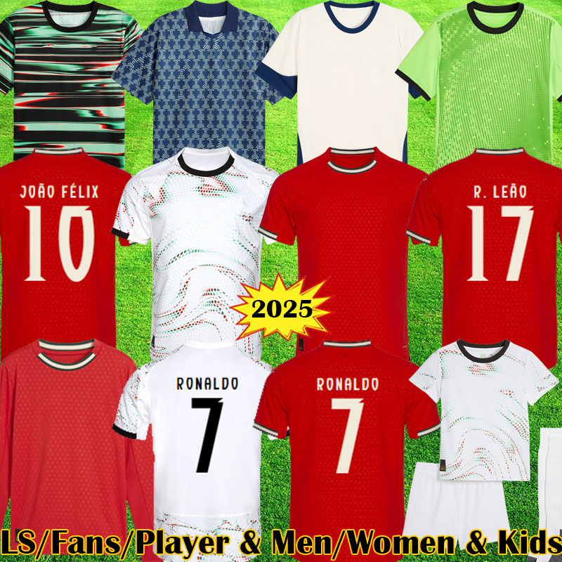 3XL 4XL 2025 RONALDO Portugal soccer jerseyS Portuguese Bruno FERNANDES R. LEAO Portuguesa Retro 2025 Joao Felix 25 26 Football shirt BERNARDO Men Women Kids Kit