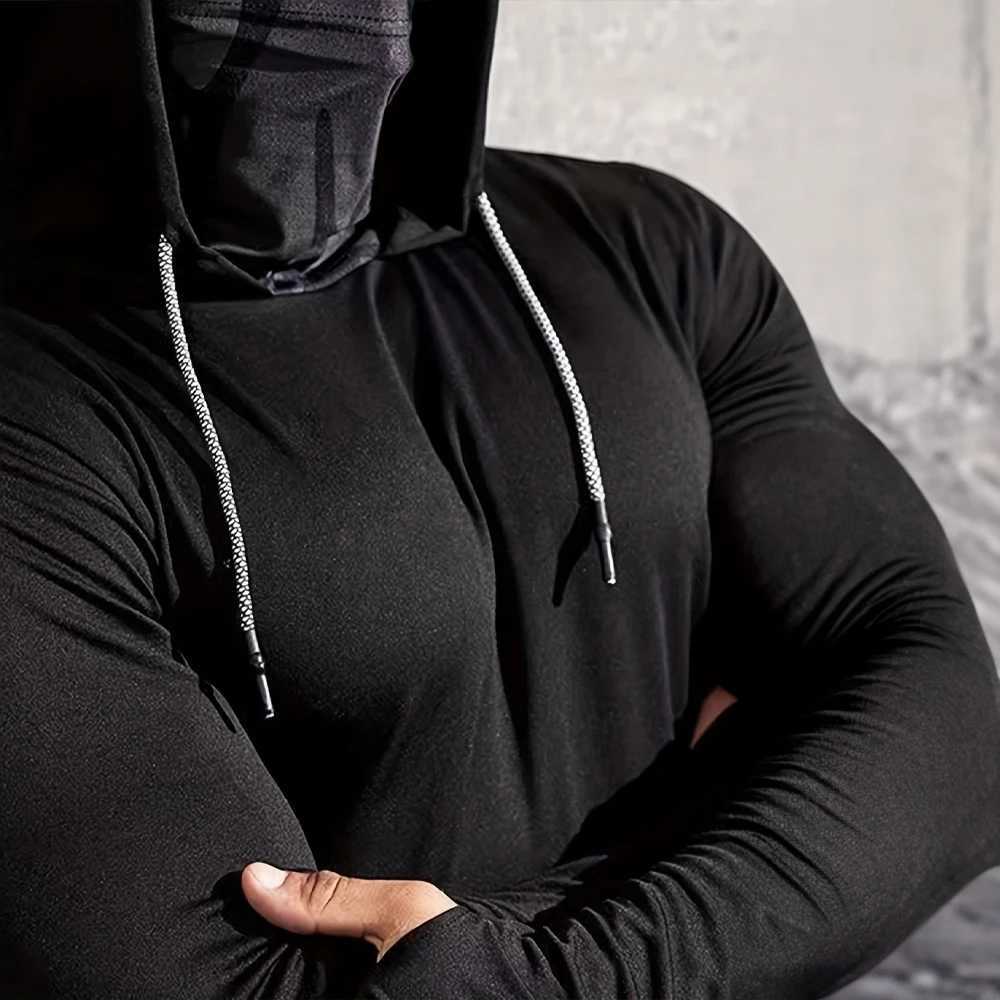 Mens running sportswear training and fitness hoodie tight fitting sportswear casual and breathable jogging and fitness mens zipper hoodie W250108
