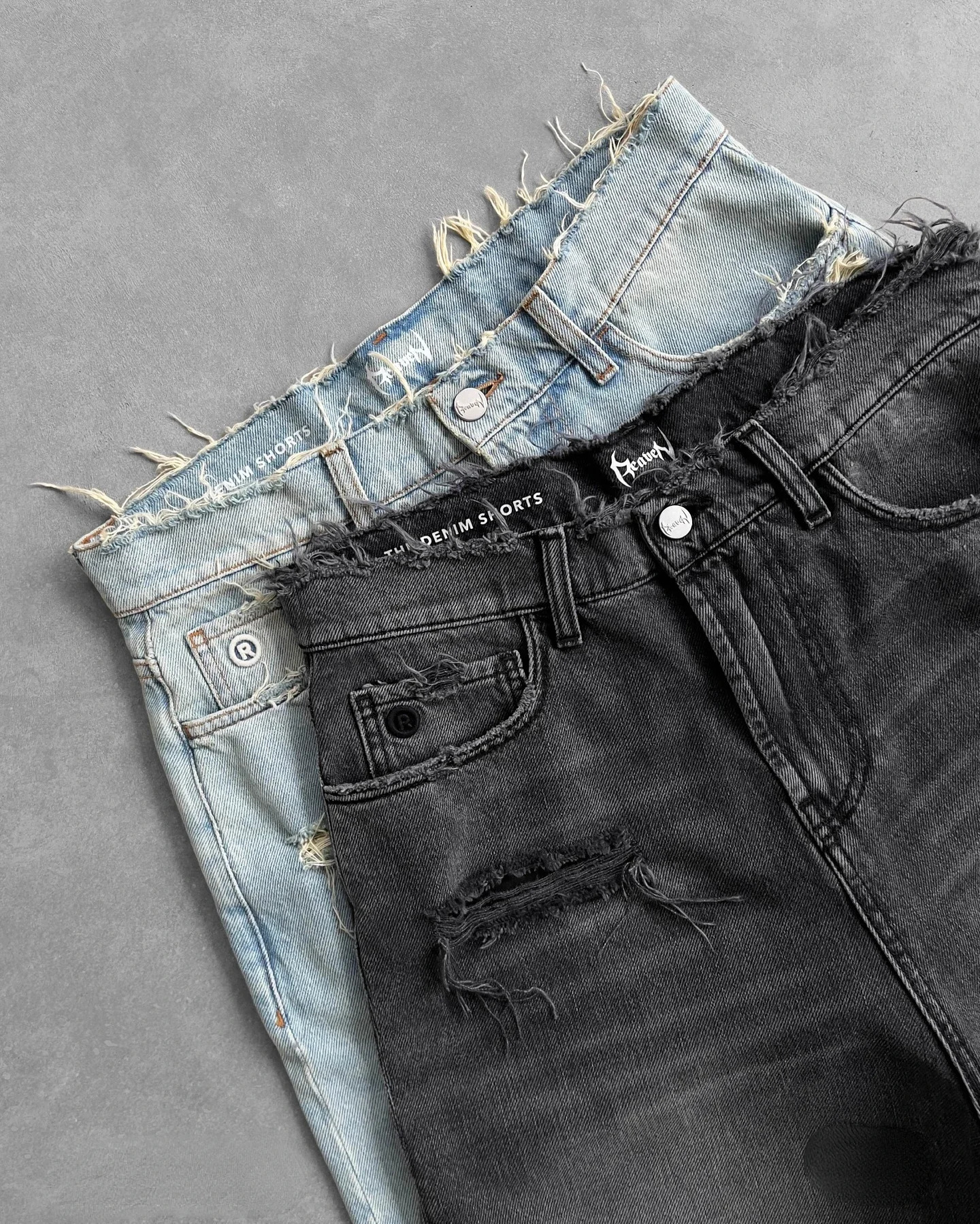 Y2k Black Punk Washed Baggy Work Shorts Men Women Fashion Hip Hop Ripped Hole Denim Vintage Raw Edge Jorts Streetwear 250106