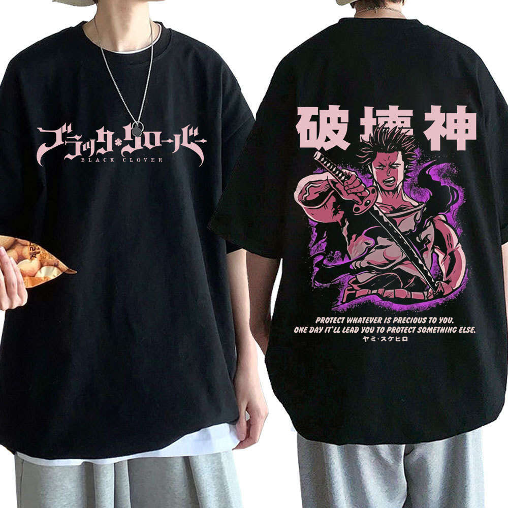 Japanese Anime Black Clover T Shirt Yami Sukehiro Double Sid