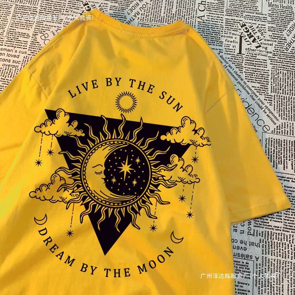 Life Sun, Dreams by the Moon, T-shirts for men and women, hip-hop cotton casual tops, patterns, sweet