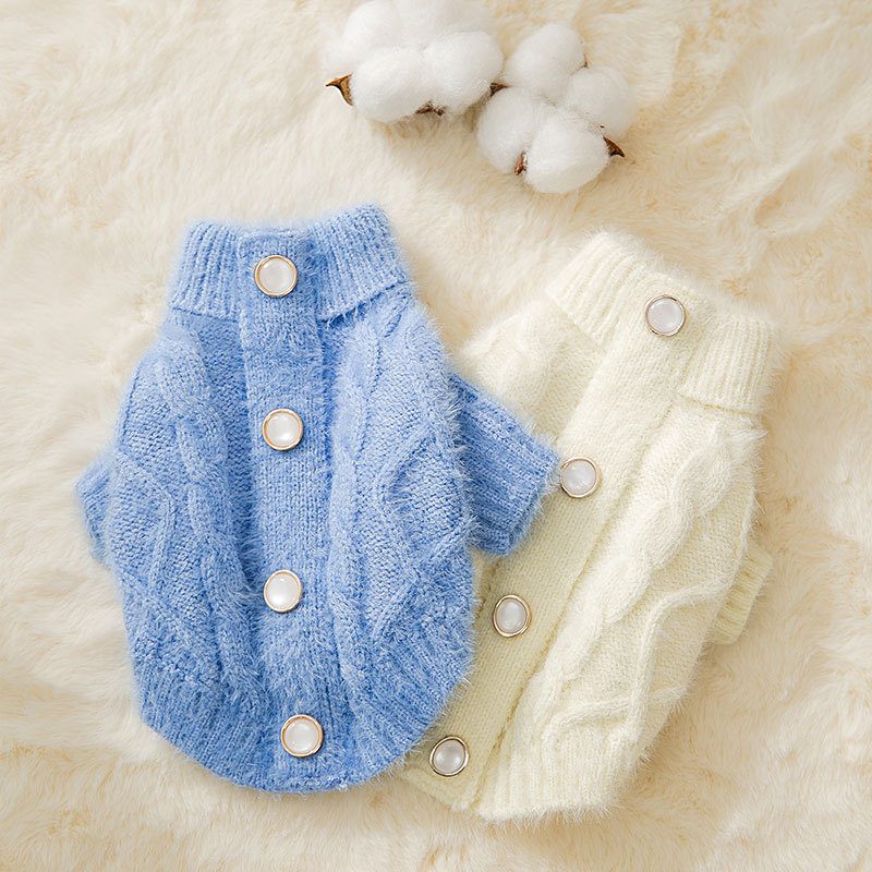 Autumn and Winter Dog Knitwear, Imitation Mink Fur Cat Sweater, Small and Medium-sized Dog and Puppy Warm Leg Clothes, Pet Clothes