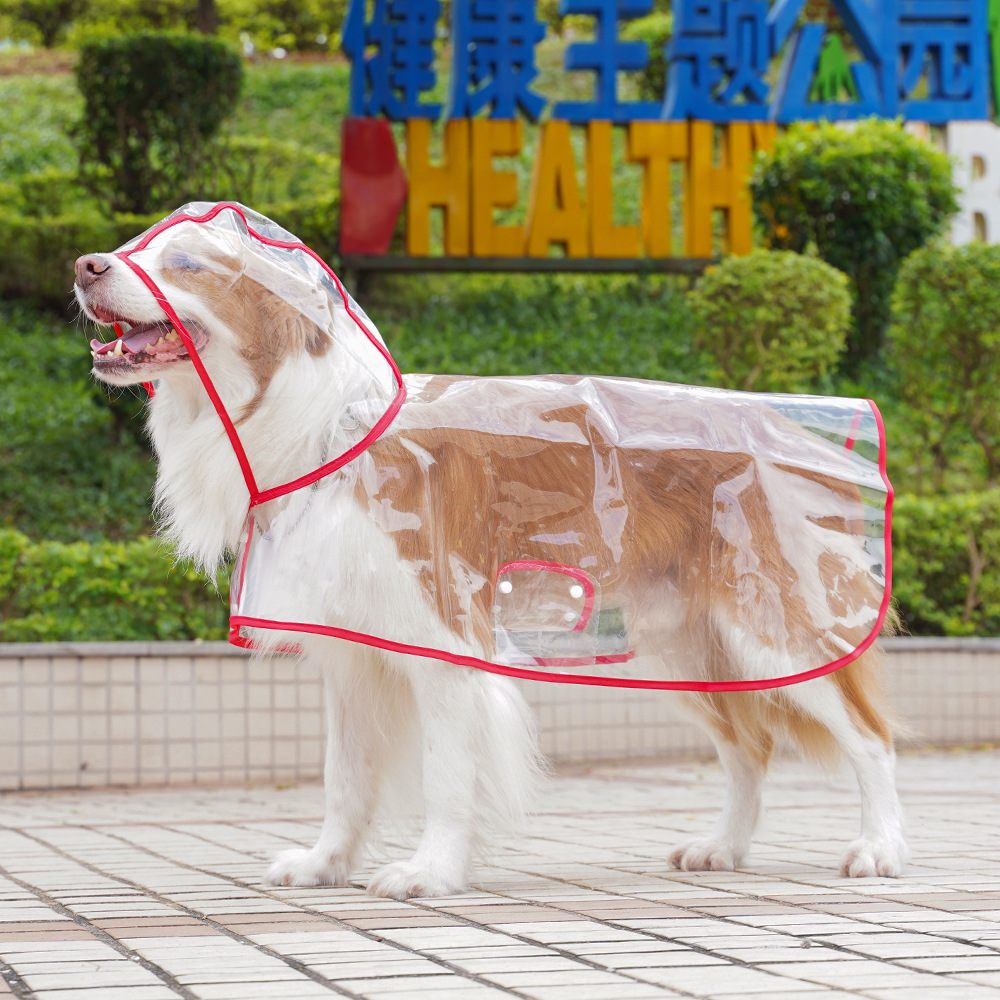 Pet big dog Clear outing raincoat Golden Retriever multi shepherd large dog clothing