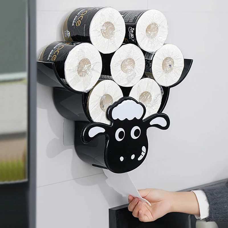 Wall mounted paper storage and organizer sheep interesting toilet paper storage bathroom decoration tissue holder Y250107