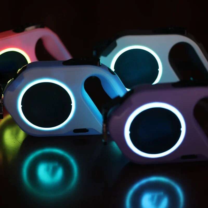 Okeypets Custom Brand Adjustable Extending Automatic Traction Heavy Duty Rope Lead Retractable Pet Dog Leash With LED Light