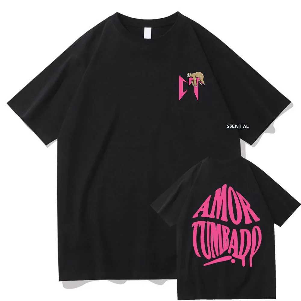 Natanael Cano T-shirt Corridos Tumbados Pink CT Sloth Mens/Womens Harajuku Aesthetic T-shirt unisex streetwear cotton top W250108
