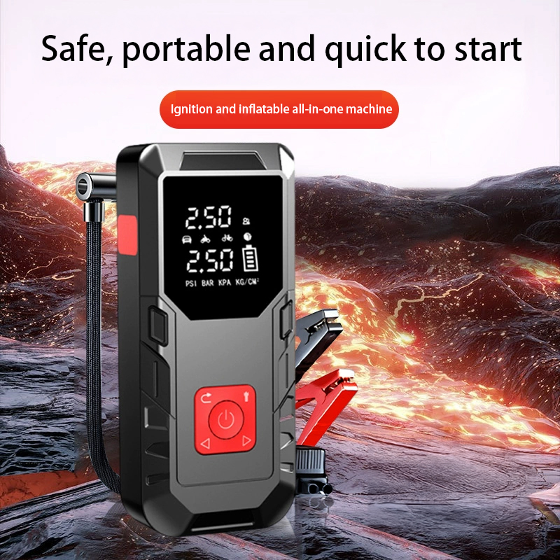 Car Battery Jump Starter & Air Compressor - Portable 4000A 12V Jumper Pack for Gasoline & Diesel Vehicles with Tire Inflator and LCD Display Screen