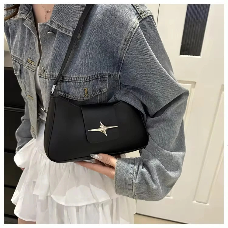 2024 Classic Y2K Small Purse Female Handbags Vintage PU Leather Shoulder Bags for Women Daily Ladies Underarm Bag 250106