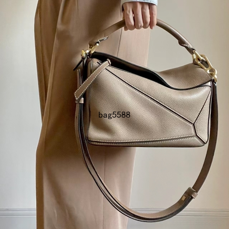 Top Quality Designer Brand Puzzle Mini Leather Tote Bag Geometric Bag Fashion Shoulder Bag Large Capacity Crossbody Handbag Women Purse 19cm 25cm 28cm