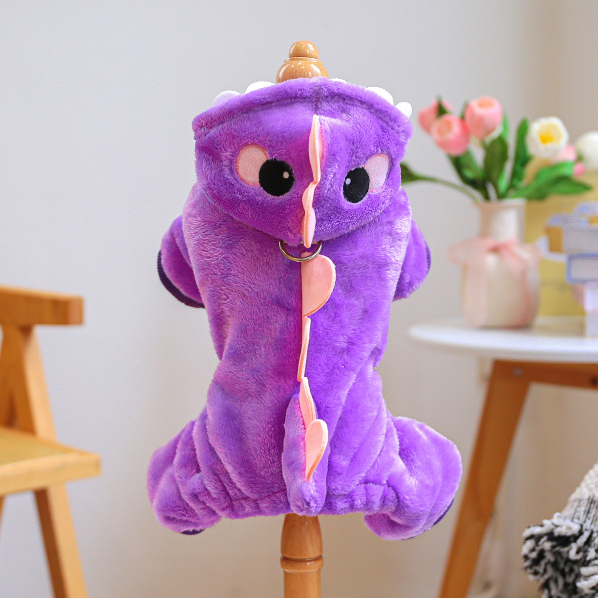 Pet clothing autumn and winter manufacturers wholesale cashmere warm dog cat clothing flower four-legged dinosaur change outfit set