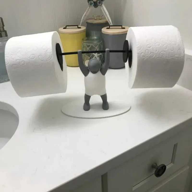 Interesting toilet roll holder fitness weight increase villainous paper holder indoor bathroom decoration 3D printed side bracket gift Y250107