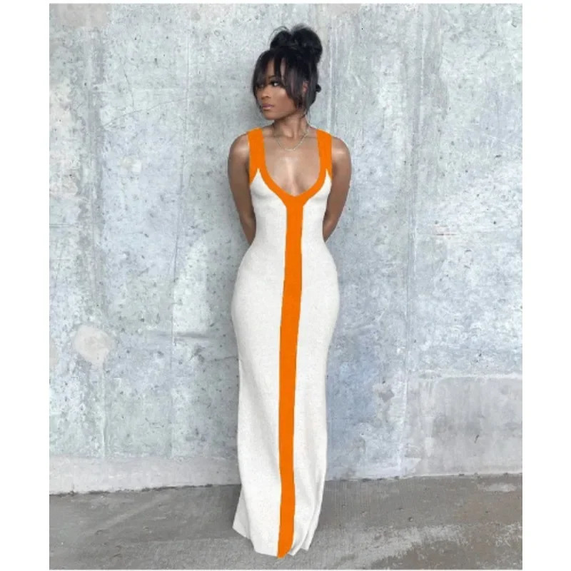 Y2K INS Clothes Elegant Strap Sleeveless High Waist Slit Bodycon Evening Dress Sexy V Neck Corset Party Dress for Women 250107