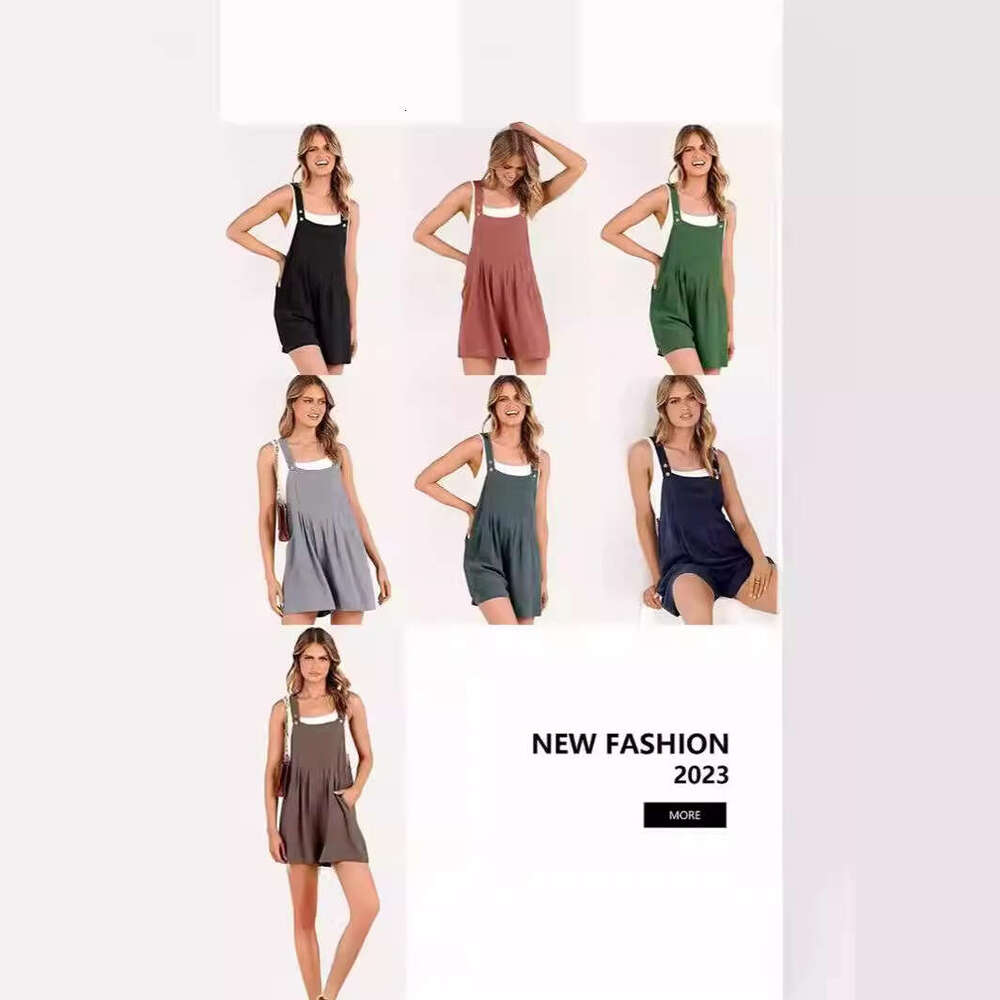 Women's Bagged Cotton And En Loose Casual Slimming Wide Leg Jumpsuit Shorts For Women