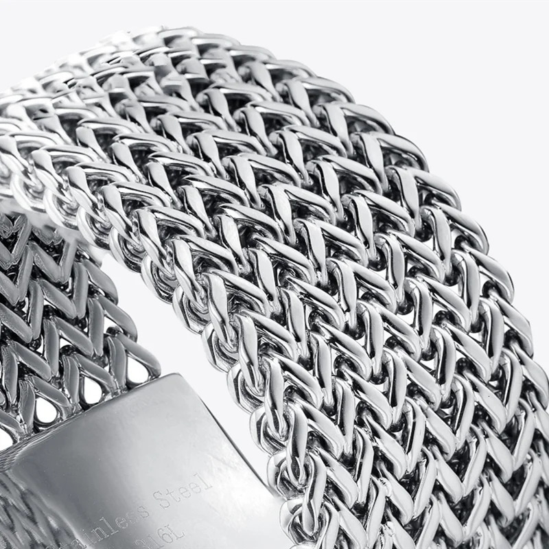 121830mm Mesh Link Chain Bracelet Men Polished Dubai Gold Color Cool Jewelry Accessories Gifts Bangles Armband 250107