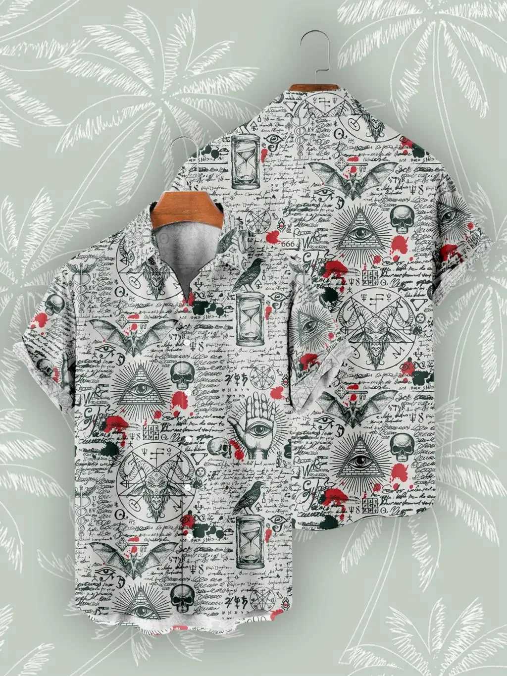 New Hawaiian Shirts For Mens Skull Summer Casual Short Sleeve Y2k High Quality Oversized Streetwear Vintage Beach Tops ClothingXJ250108