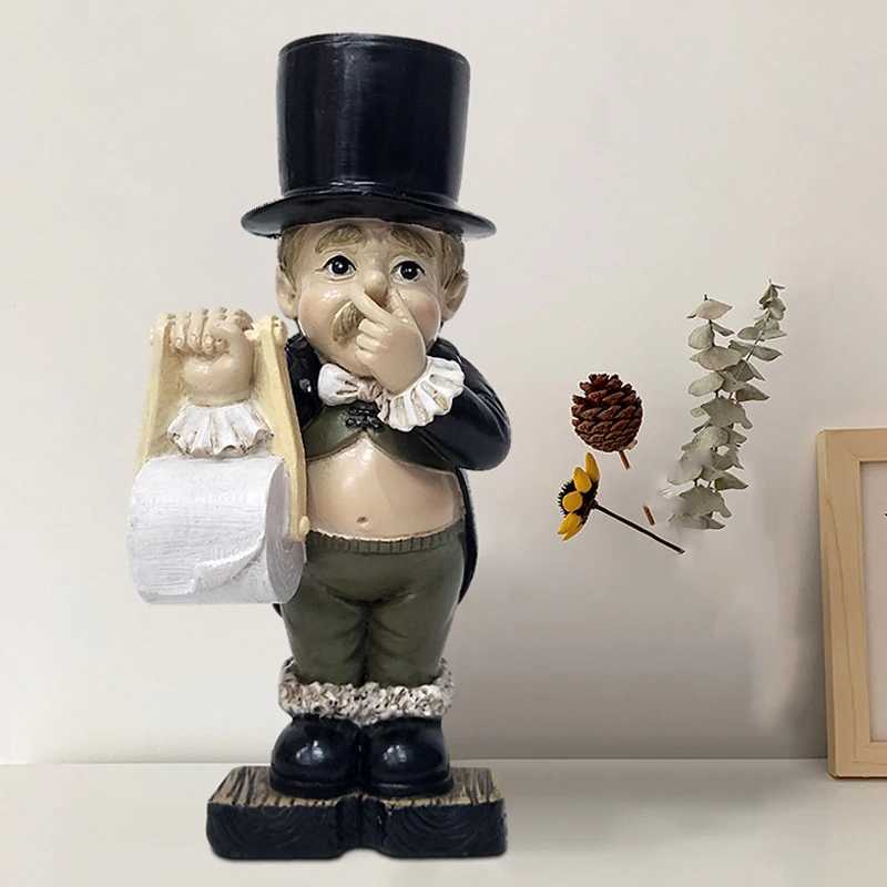 Toilet Butler Resin with Roll Paper Holder Used for Bathroom Toilet Paper Holder Super Cute Toilet Paper Holder Decorative Accessories Y250107