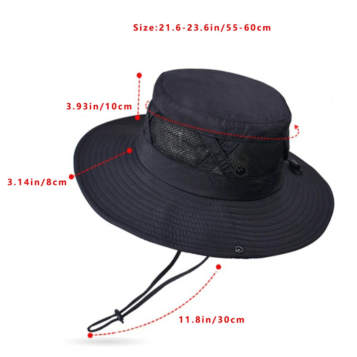 1PC Hollow Bucket Hat for Men Breathable UPF 50 Hiking Beach Foldable UV Protection Fishing Summer Safari Sun Cap Adjustable 250107