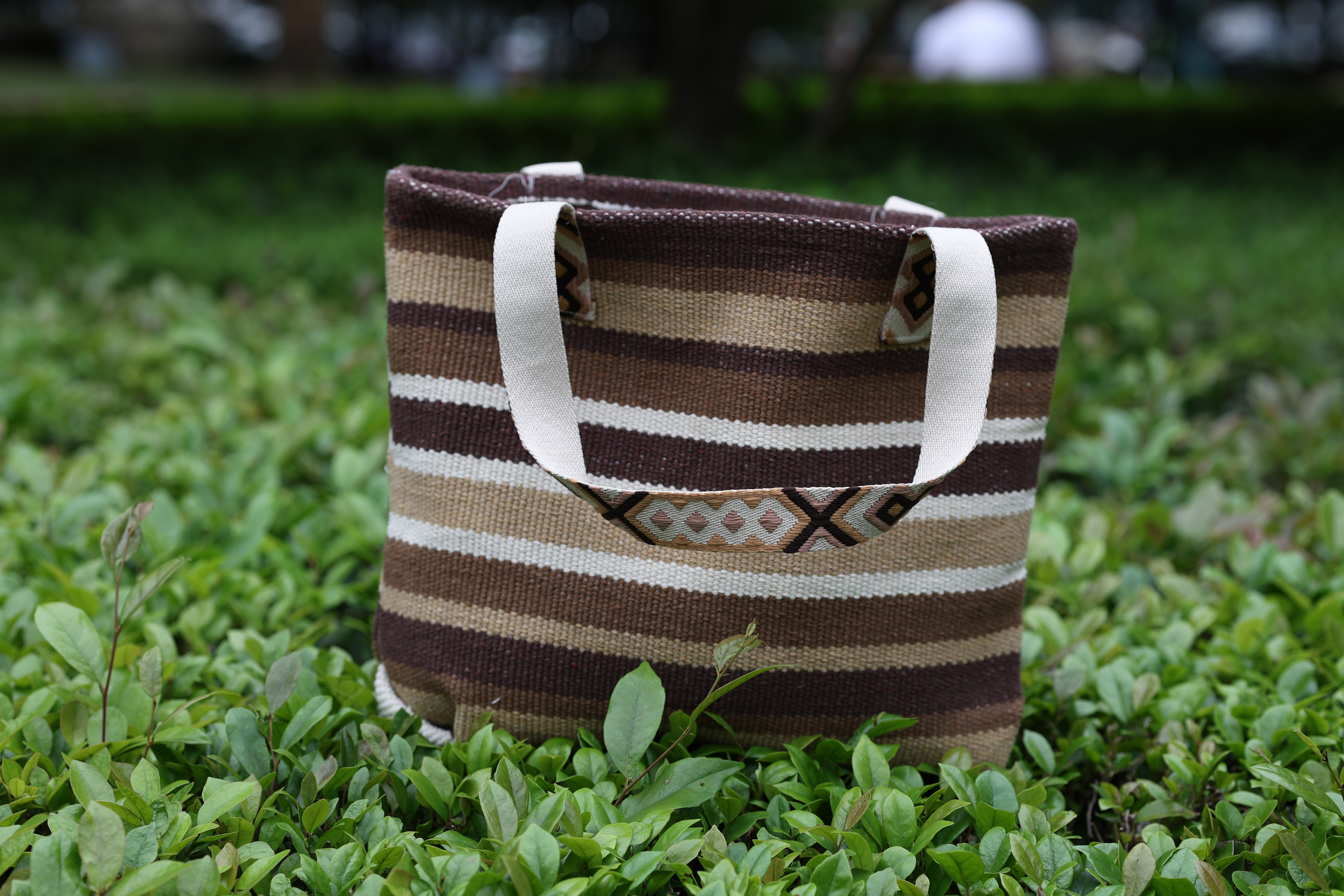Classic Thick Cotton Knit Travel Tote - Unisex Handcrafted Carryall Bag