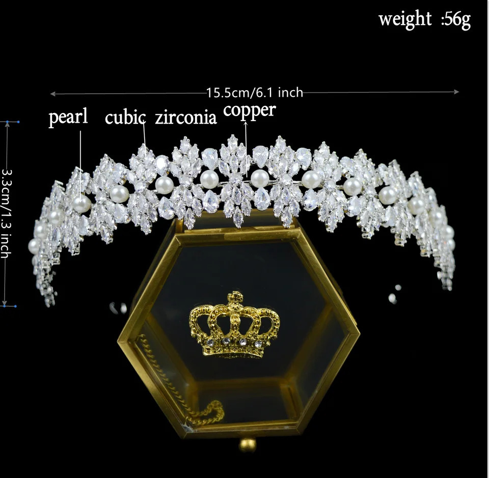 Bridal Headband Wedding Headdress Cubic Zirconia Bride Tiaras Crowns Women Diadem 15 Years Prom Hair Jewelry Headpieces 250107