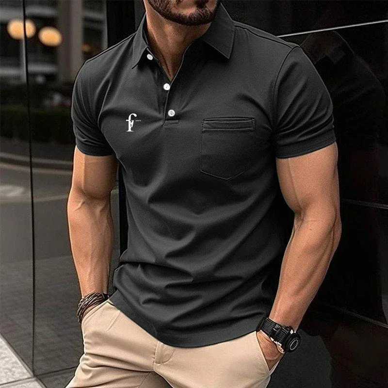 Men Clothes 3D Digital Print Stripe Short Sleeve Polo Shirt Men Summer Casual Polo Shirt Button Lapel Polo Shirt Golf Polo ShirtXJ250108