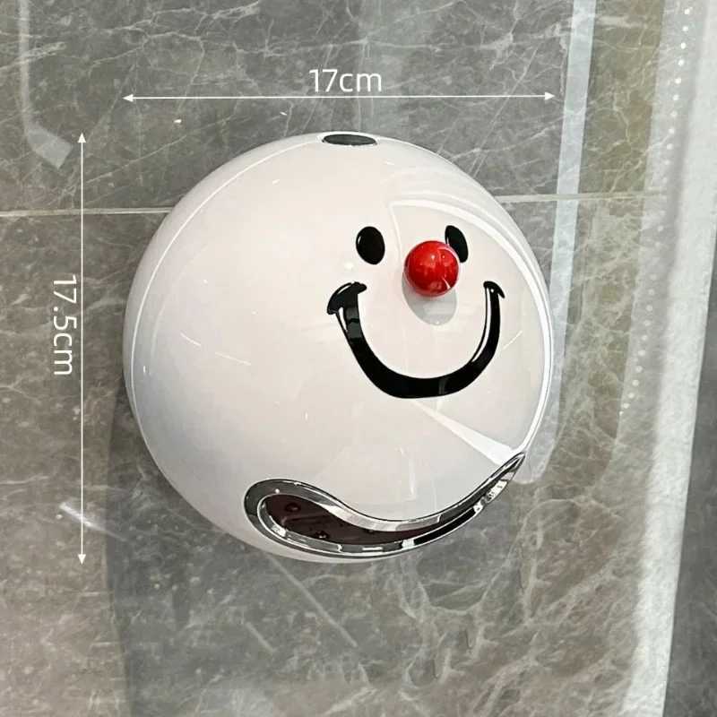 Creative smiley face non punched toilet paper box wall mounted toilet tissue box toilet paper roll absorbent paper box Y250107