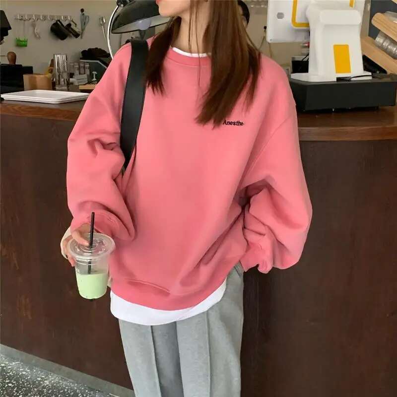 Loose Fake Two-piece Street Casual Designer Hooded Sweatshirt With Spring And Autumn O-neck Comparison Korean Style Top Fashion Trend Women's Clo