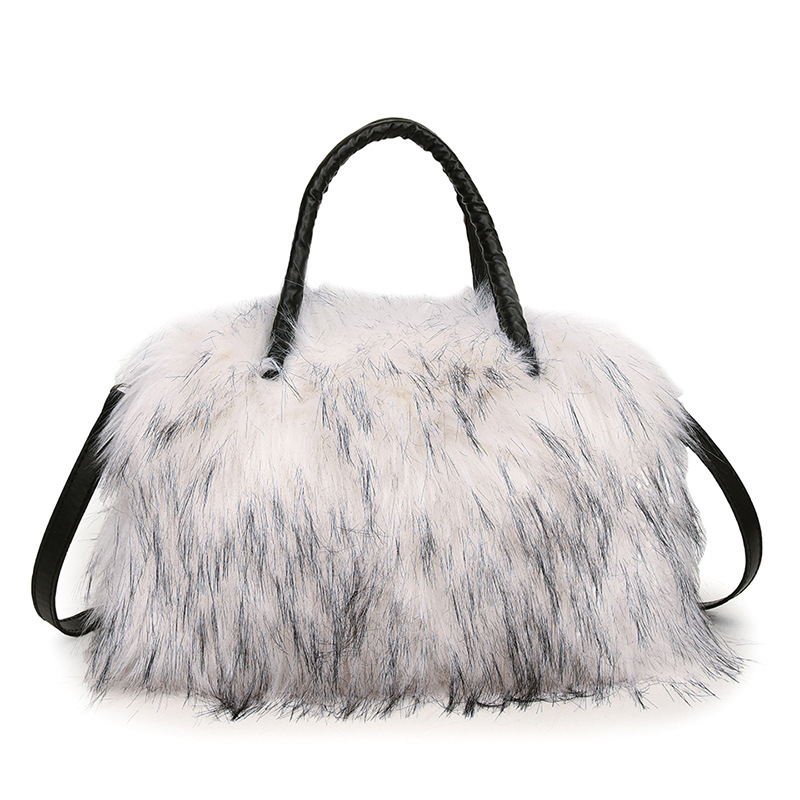 2025 New Fashionable women's models senior texture shoulder plush bag autumn winter Mongolian fur handbag large capacity plush highend bag