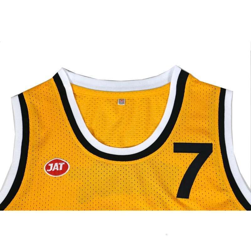 2025 Basketball Jerseys JUGOPLASTIKA 7 Kukoc Sewing Embroidery Cheap Outdoor Sports Jersey High-quality yellow New