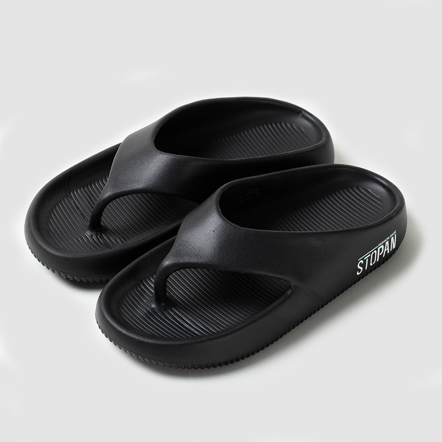 Slippers Summer Baotou home indoor stepping on shit feeling wearing thick soled flip-flops beach shoes men's sandals