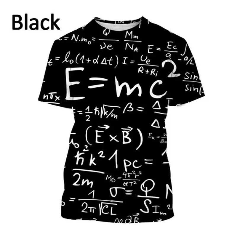 High Quality Mathematical formula printing mens T-shirt casual and interesting short sleeved T-shirt casual oversized mens T-shirt T250108