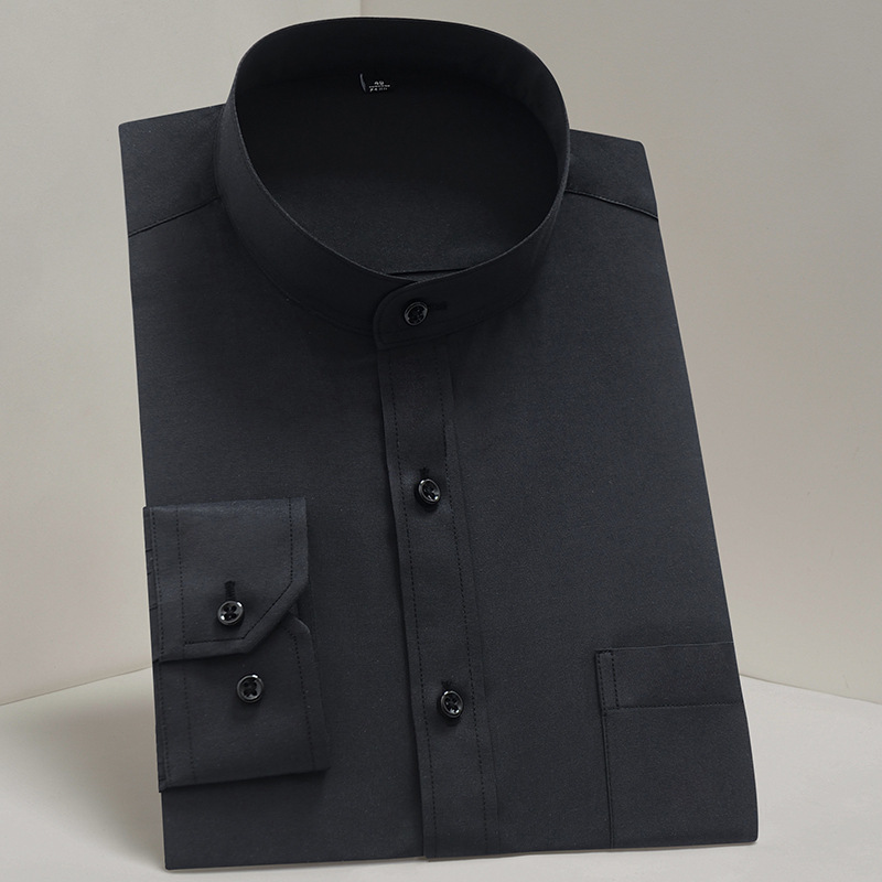 KC01072 Men's long-sleeved white business formal wear non-iron high-end men's stand-up collar shirt